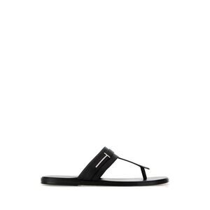 Tom Ford Men Black Leather Thong Slippers